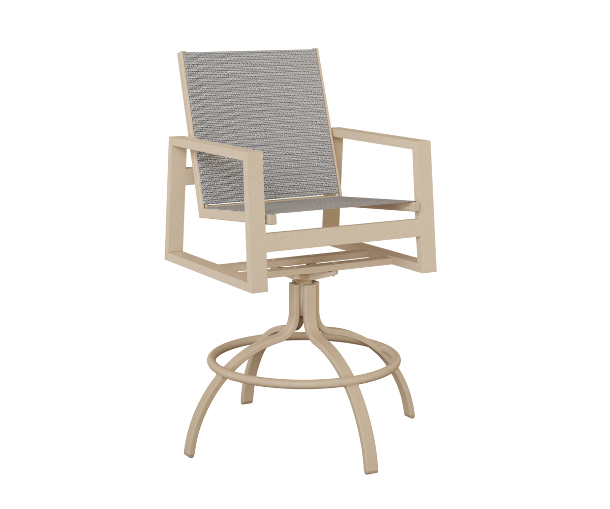 Vida Sling Swivel Bar Chair