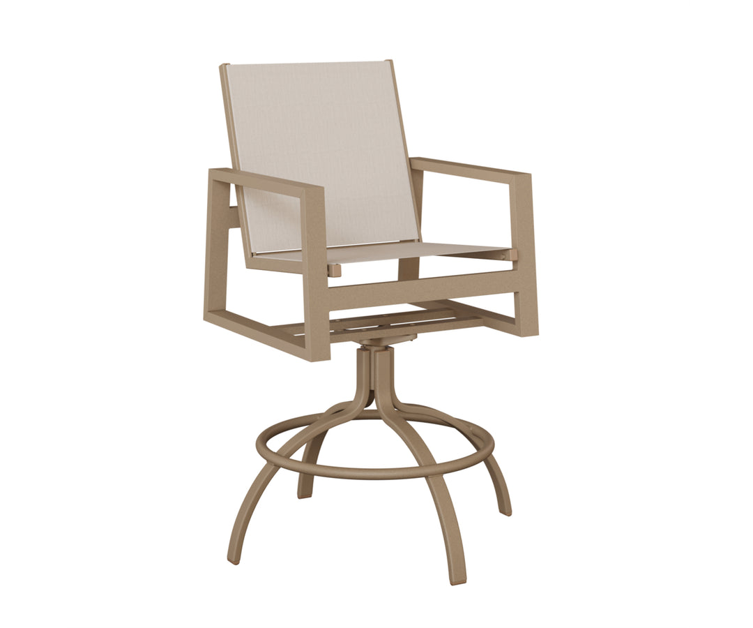 Vida Sling Swivel Bar Chair