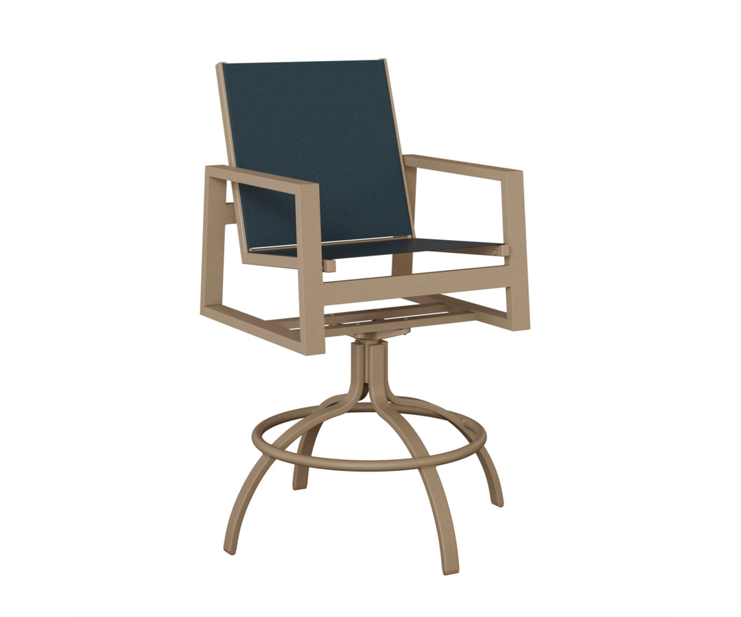 Vida Sling Swivel Bar Chair