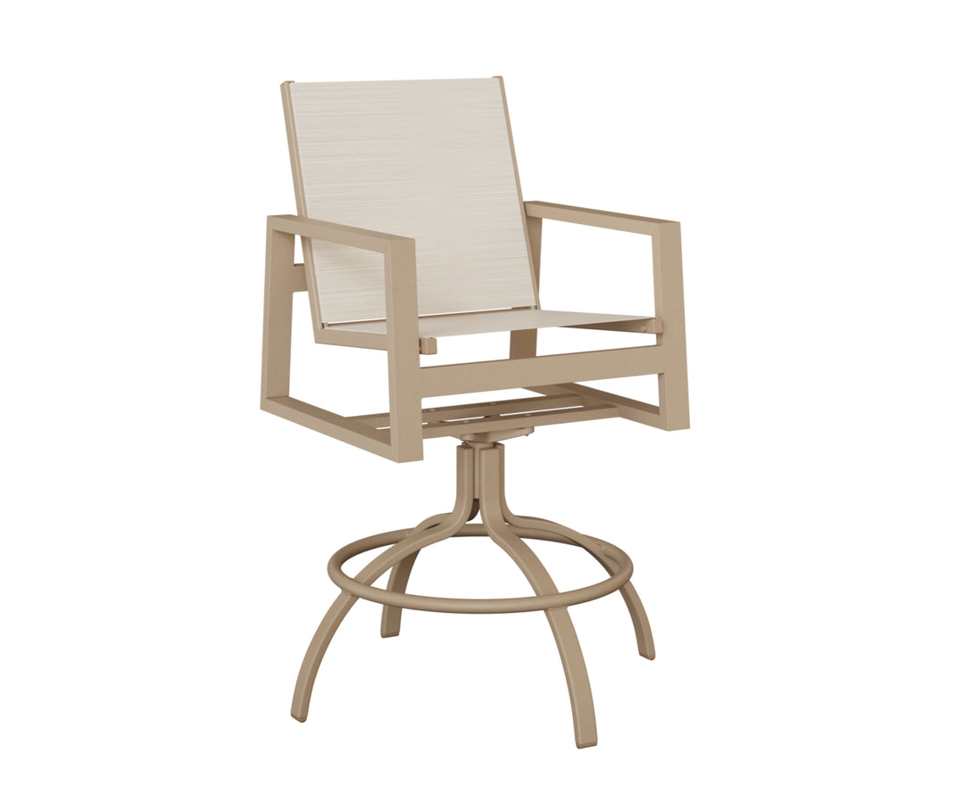 Vida Sling Swivel Bar Chair