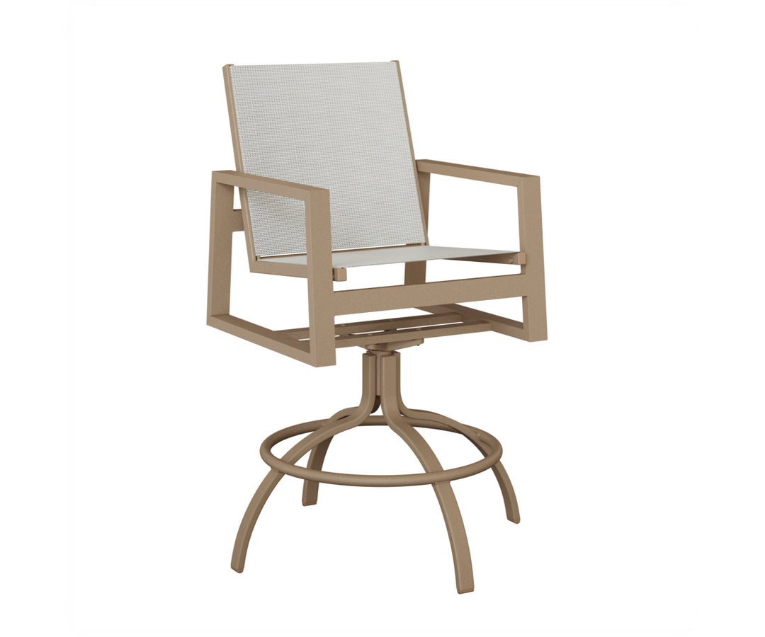 Vida Sling Swivel Bar Chair