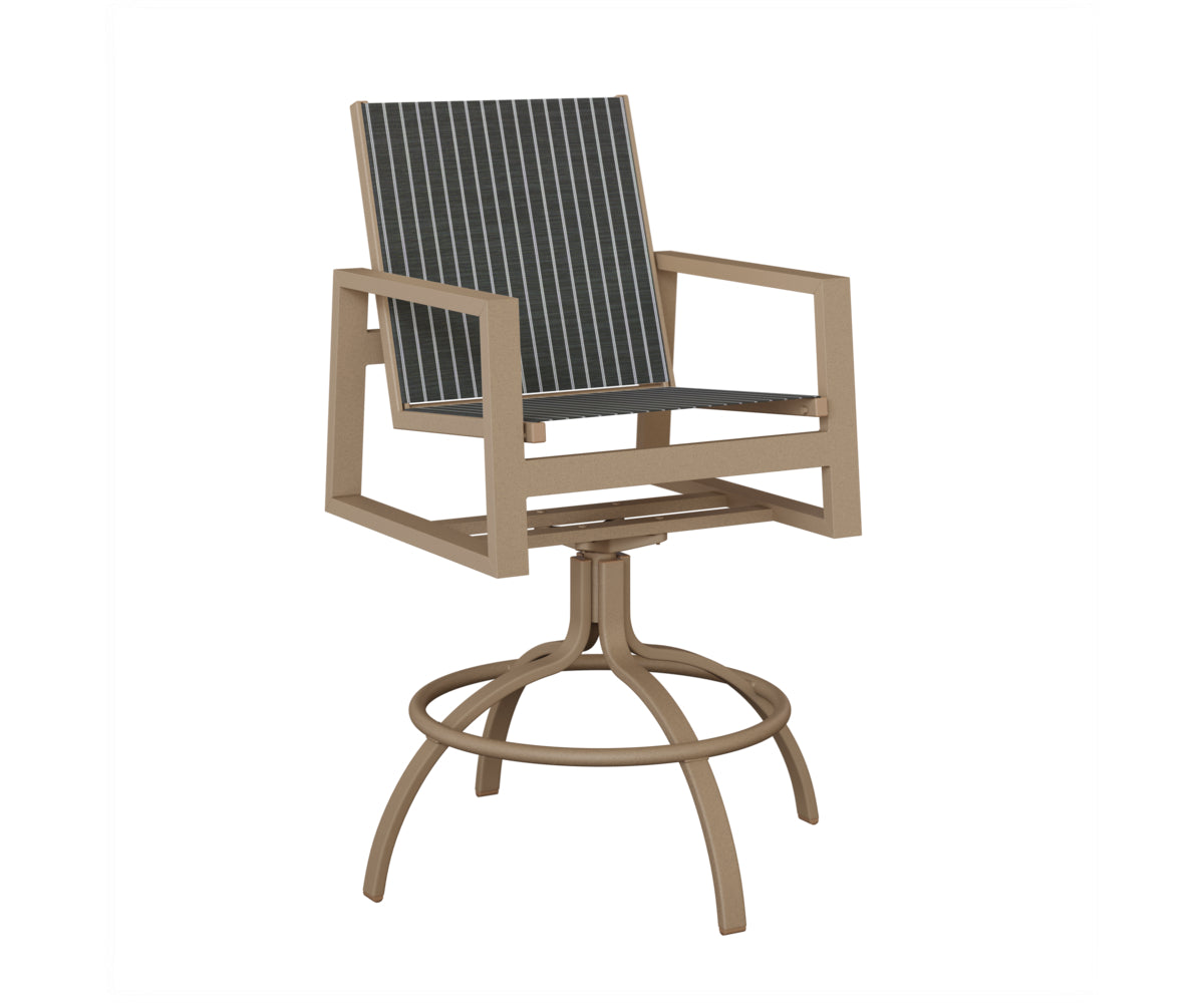 Vida Sling Swivel Bar Chair