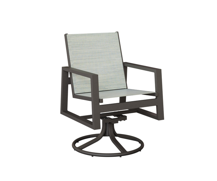 Vida High Back Sling Swivel Rocker Dining Chair
