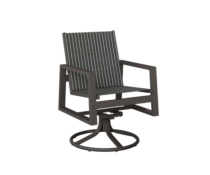 Vida High Back Sling Swivel Rocker Dining Chair
