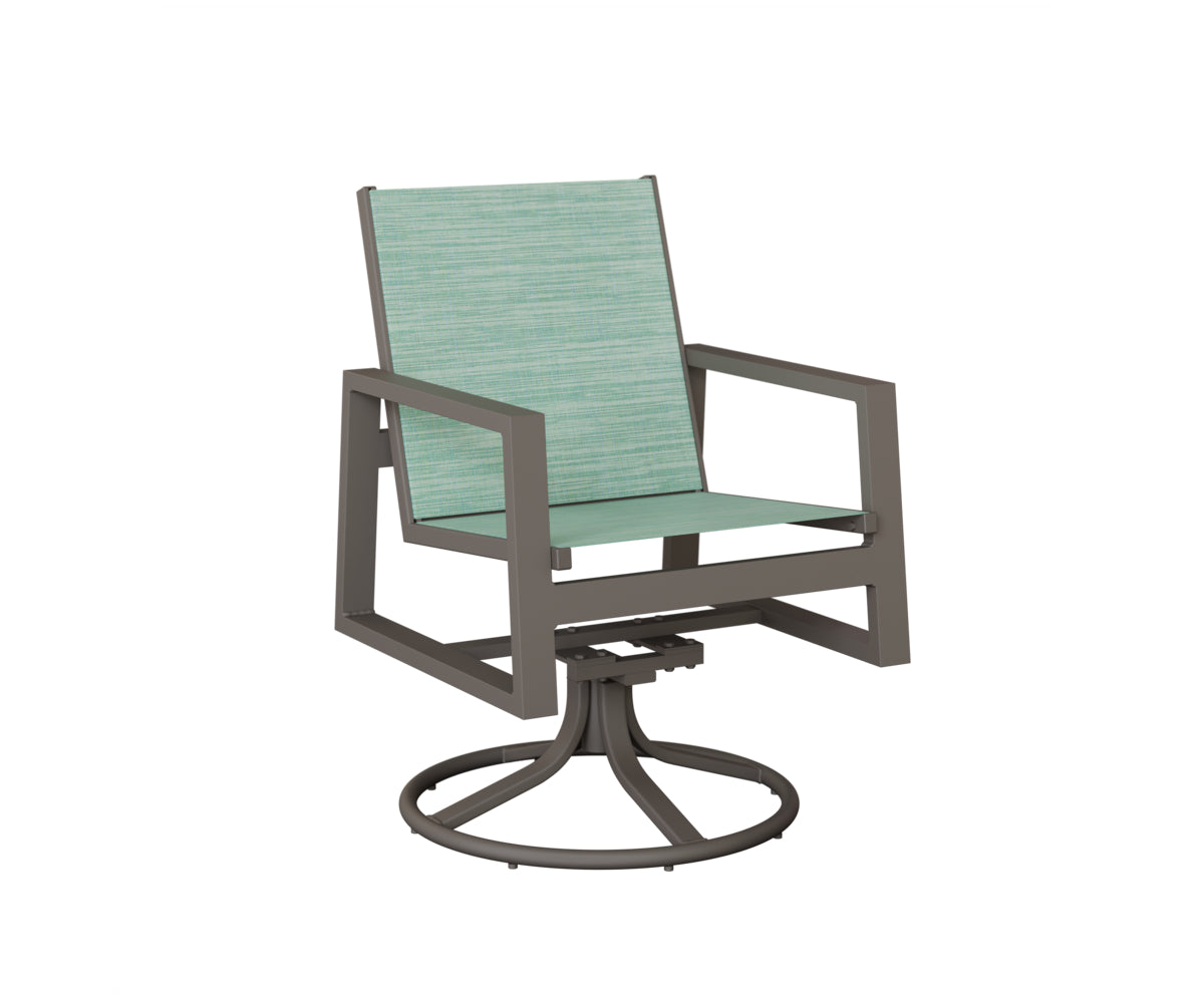 Vida High Back Sling Swivel Rocker Dining Chair