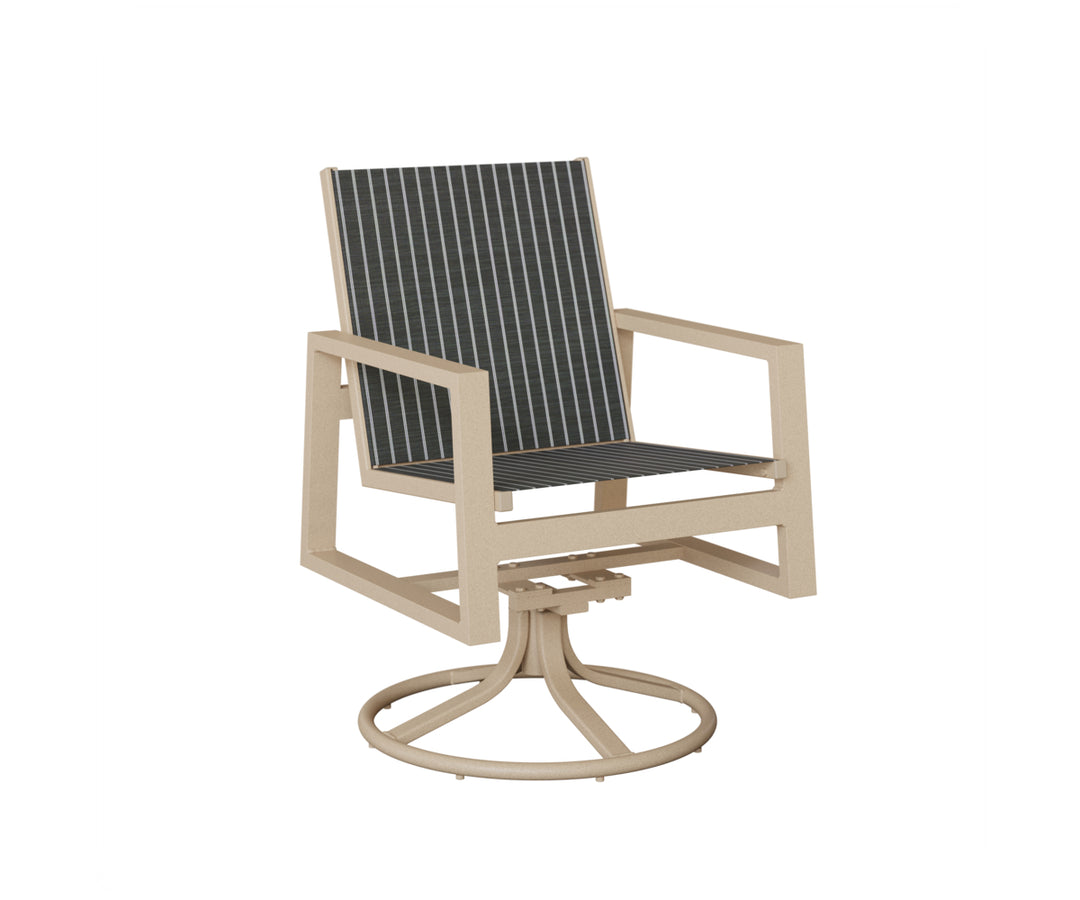 Vida High Back Sling Swivel Rocker Dining Chair