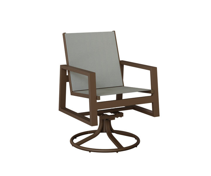 Vida High Back Sling Swivel Rocker Dining Chair