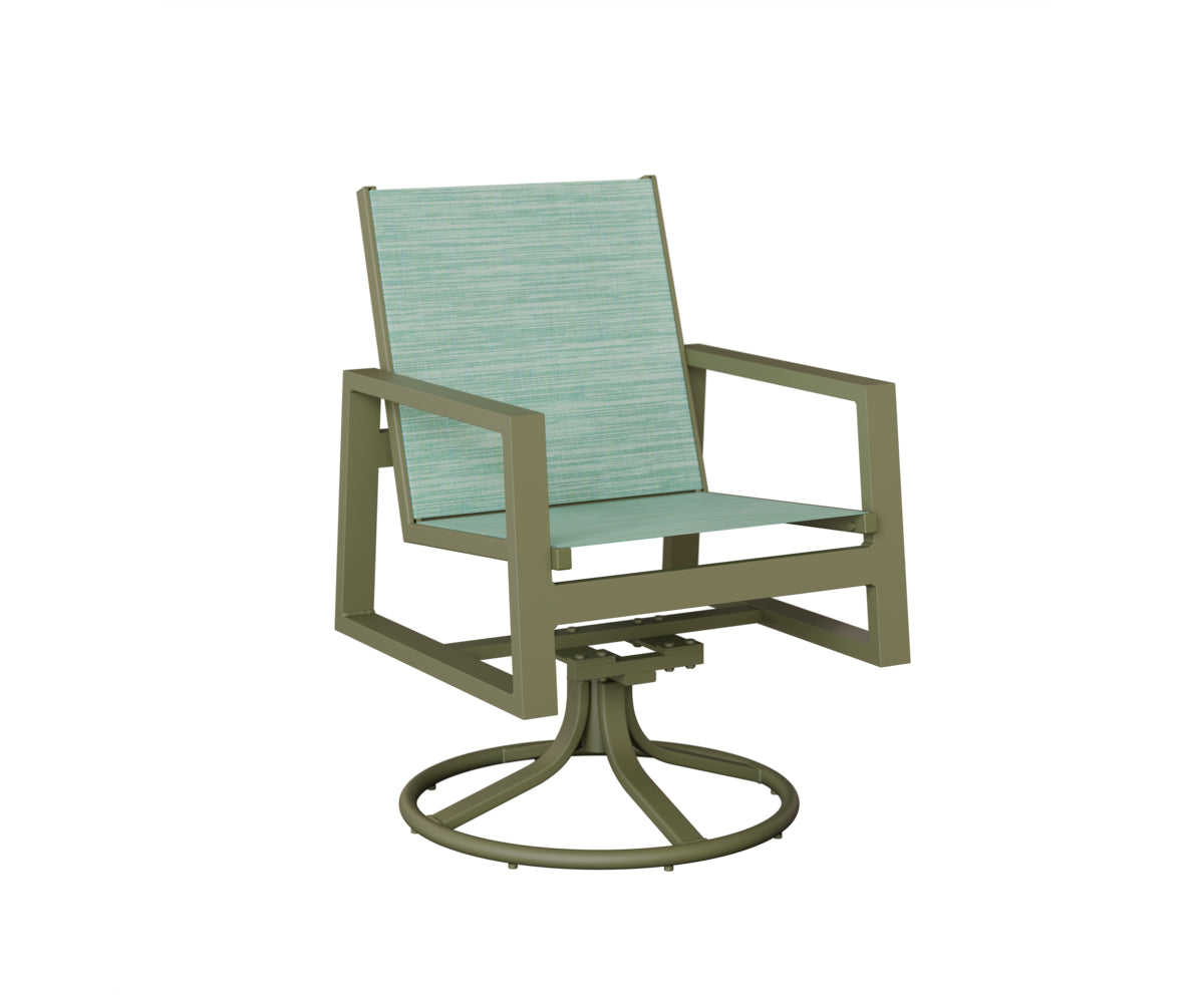 Vida High Back Sling Swivel Rocker Dining Chair