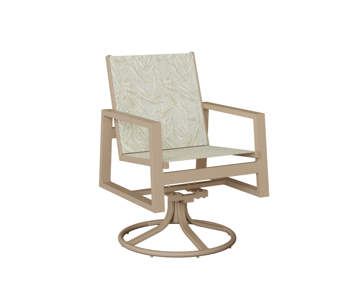 Vida High Back Sling Swivel Rocker Dining Chair