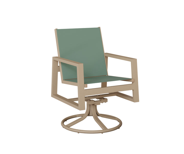Vida High Back Sling Swivel Rocker Dining Chair