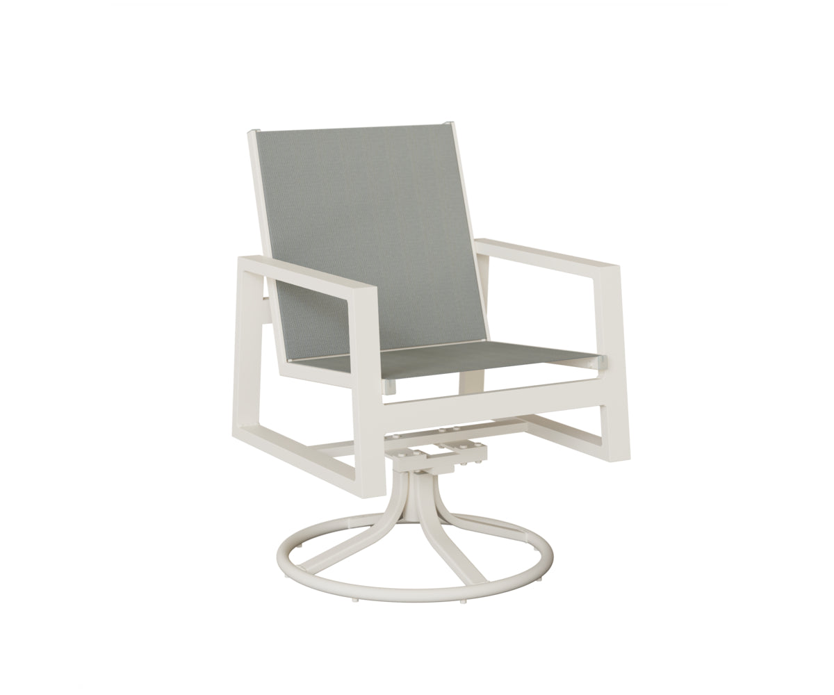 Vida High Back Sling Swivel Rocker Dining Chair