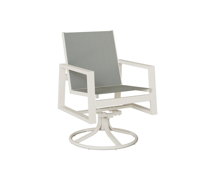 Vida High Back Sling Swivel Rocker Dining Chair