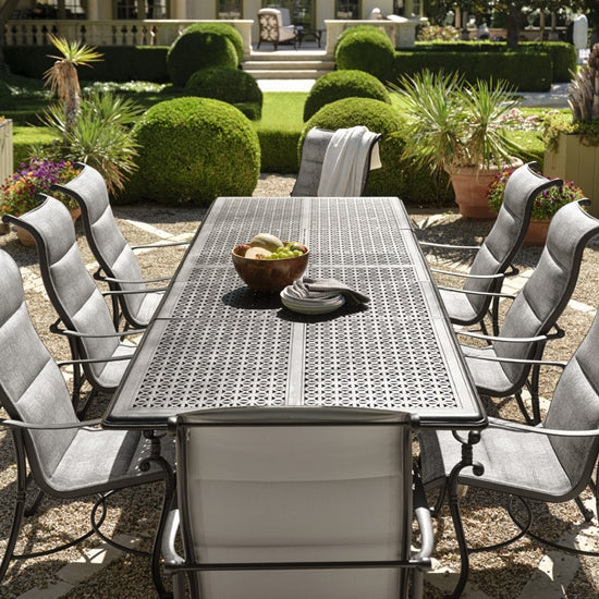 128" Hampton Cabriole Rectangular Dining Height Umbrella Table