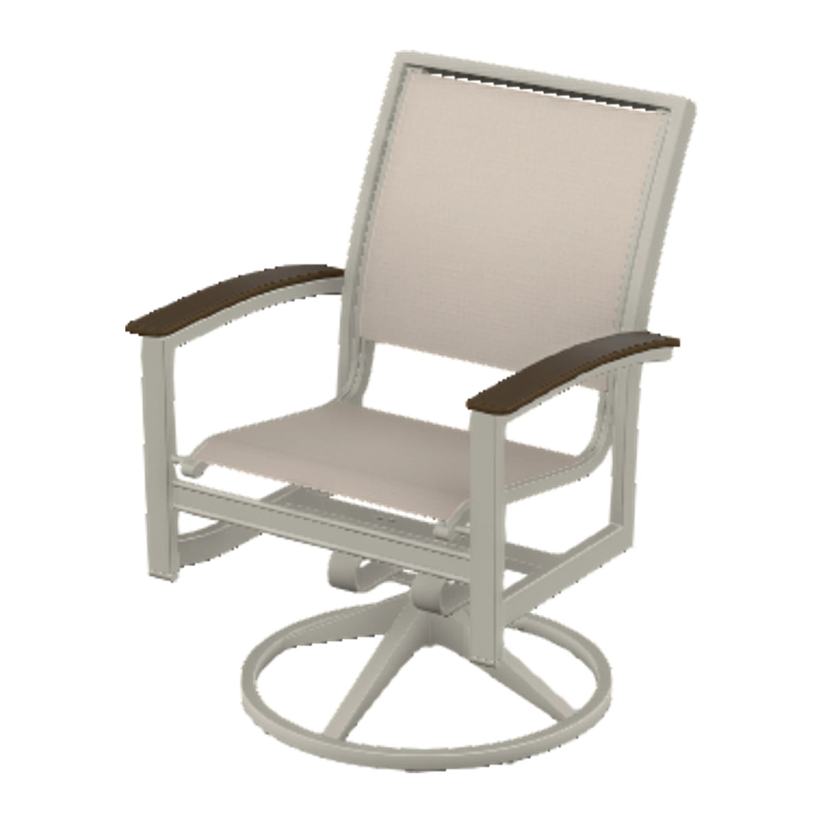 Bazza Sling Swivel Rocker Dining Chair — Warm Grey PC / Kona Accents