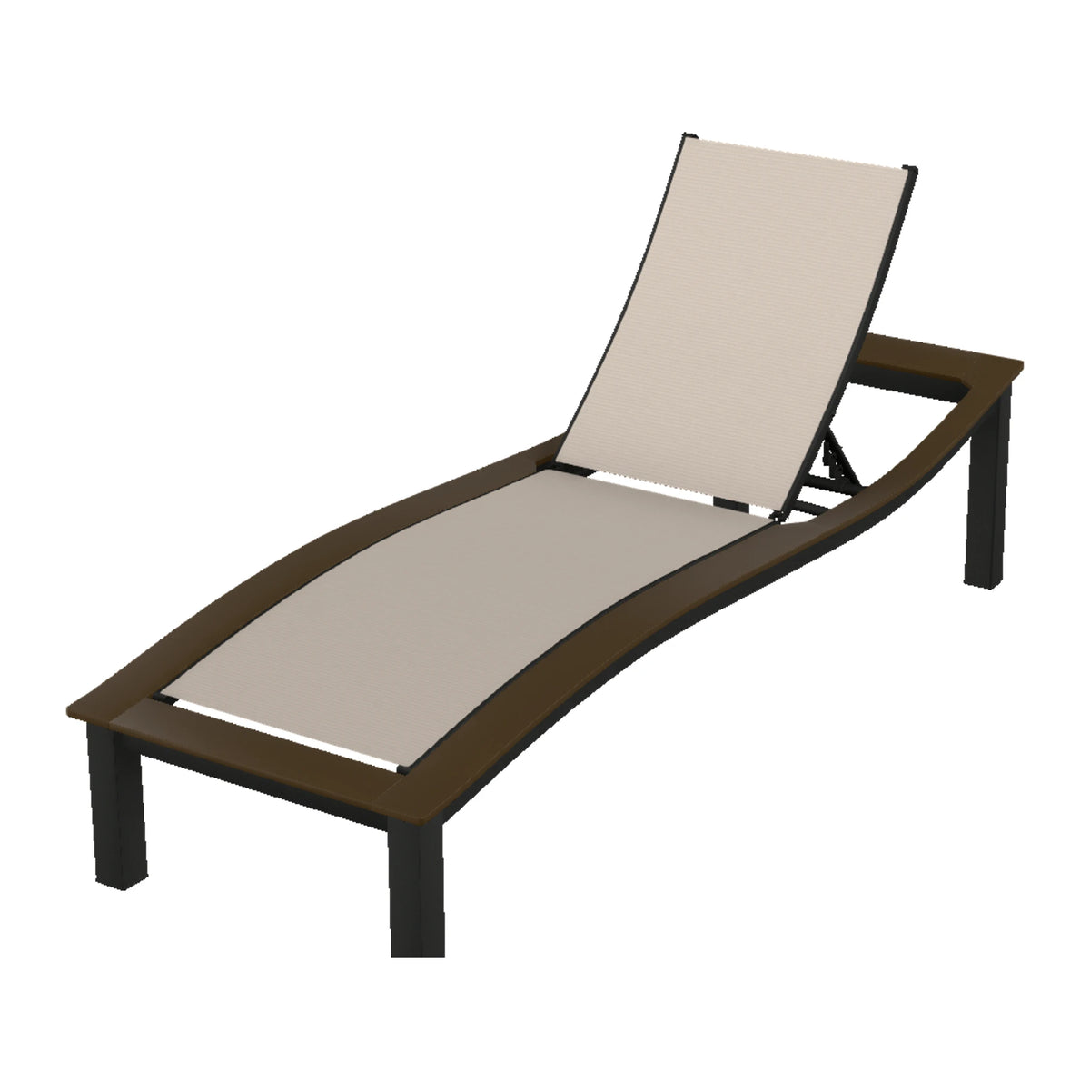 Bazza Sling Armless Chaise — Black PC / Kona Accents