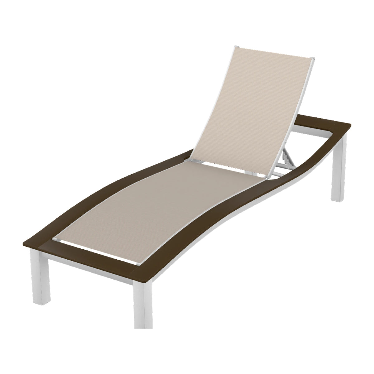 Bazza Sling Armless Chaise — White Txt PC / Kona Accents