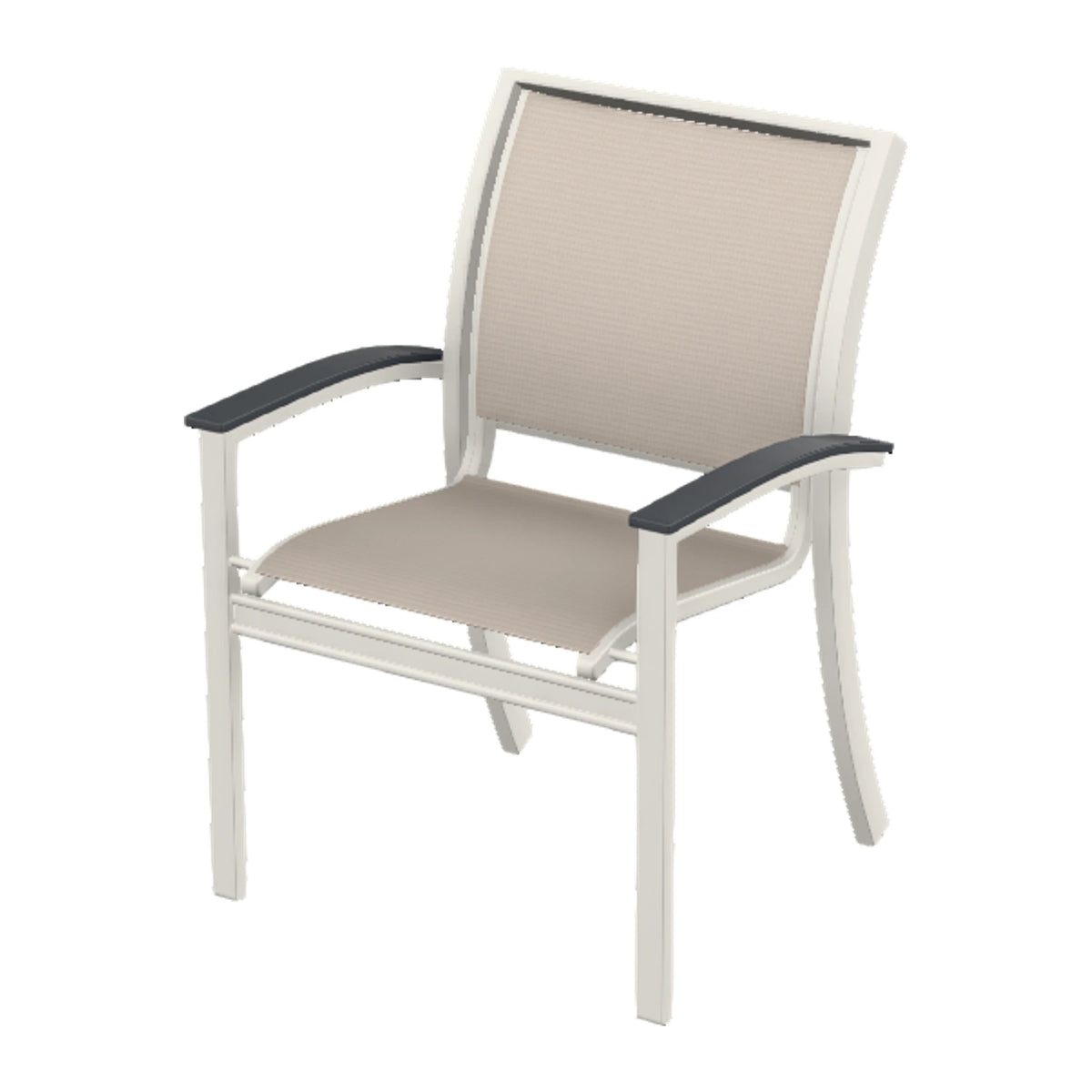 Bazza Sling Stacking Dining Chair — Snow PC / Graphite Accents