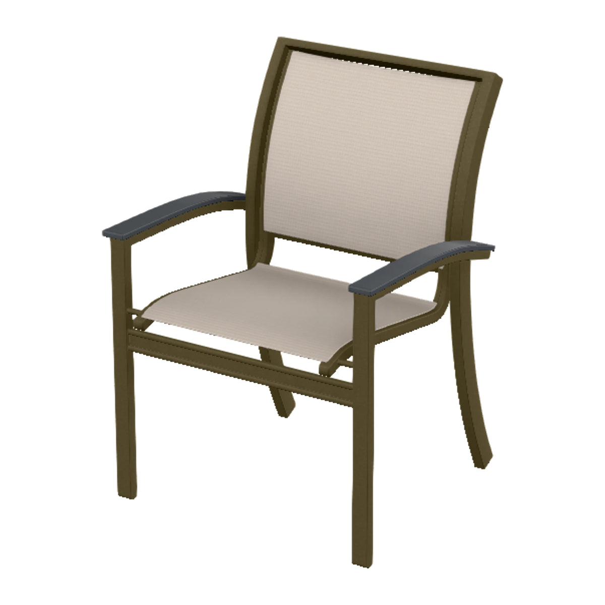 Bazza Sling Stacking Dining Chair — Beachwood PC / Graphite Accents