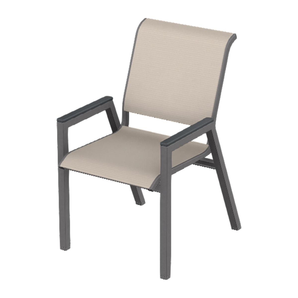 Bazza Sling Bistro Chair — Graphite Txt PC / Graphite Accents