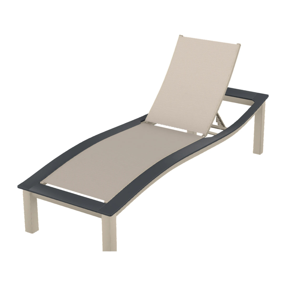 Bazza Sling Armless Chaise — Desert Sand PC / Graphite Accents