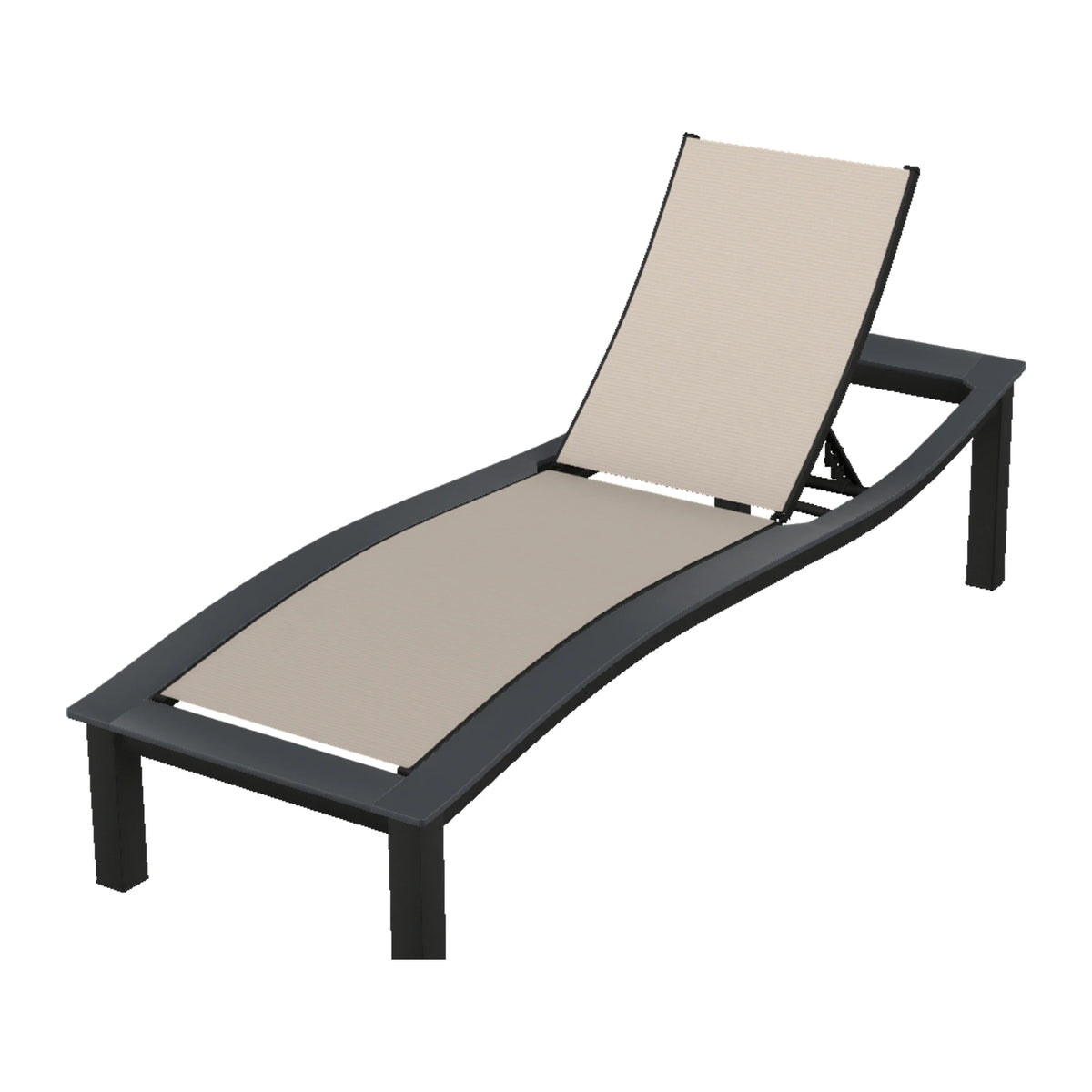 Bazza Sling Armless Chaise — Black PC / Graphite Accents