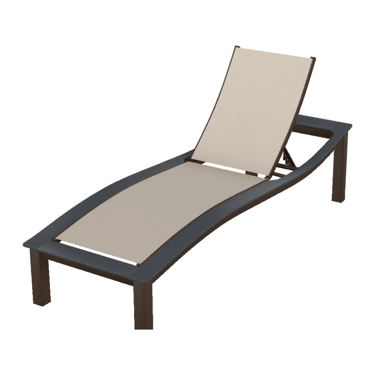 Bazza Sling Armless Chaise — Kona PC / Graphite Accents