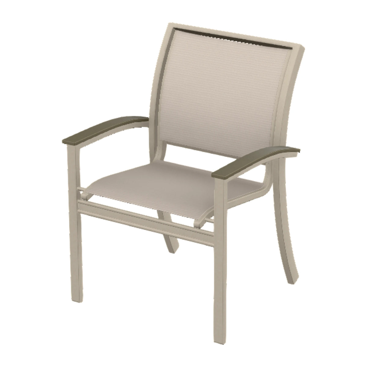 Bazza Sling Stacking Dining Chair — Desert Sand PC / Beachwood Accents