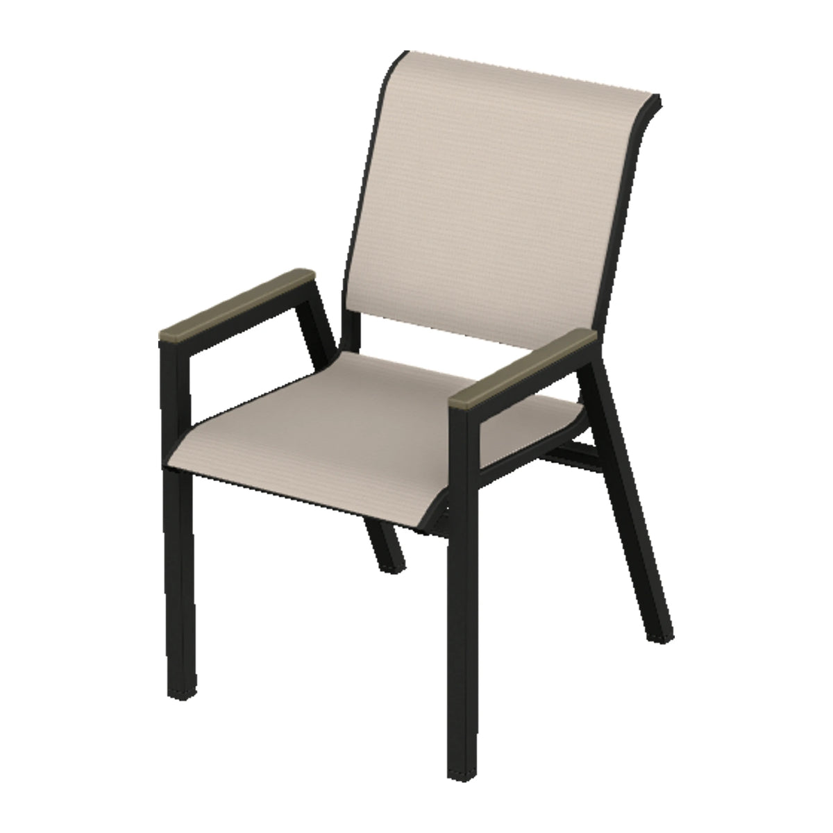 Bazza Sling Bistro Chair — Black PC / Beachwood Accents