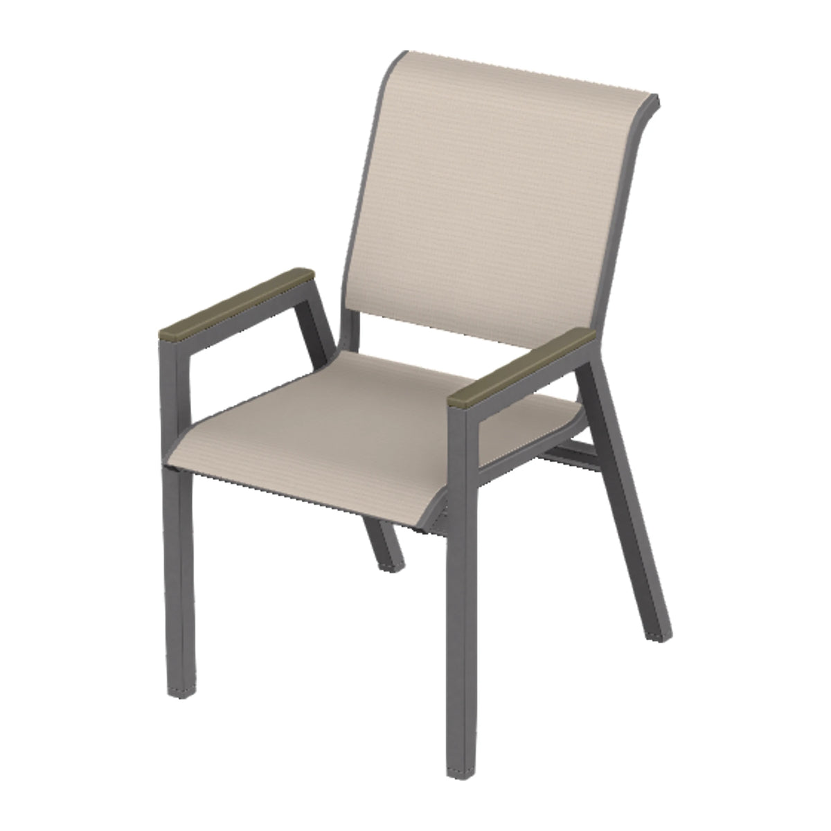 Bazza Sling Bistro Chair — Graphite Txt PC / Beachwood Accents