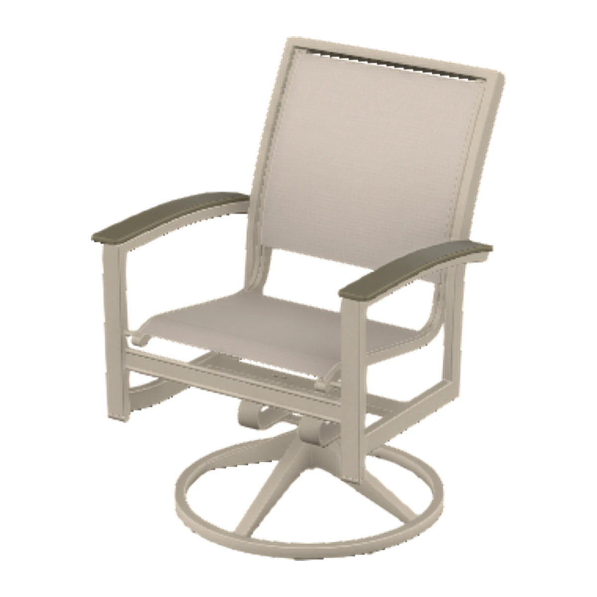Bazza Sling Swivel Rocker Dining Chair — Desert Sand PC / Beachwood Accents