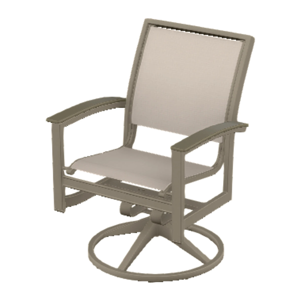 Bazza Sling Swivel Rocker Dining Chair — Storm PC / Beachwood Accents
