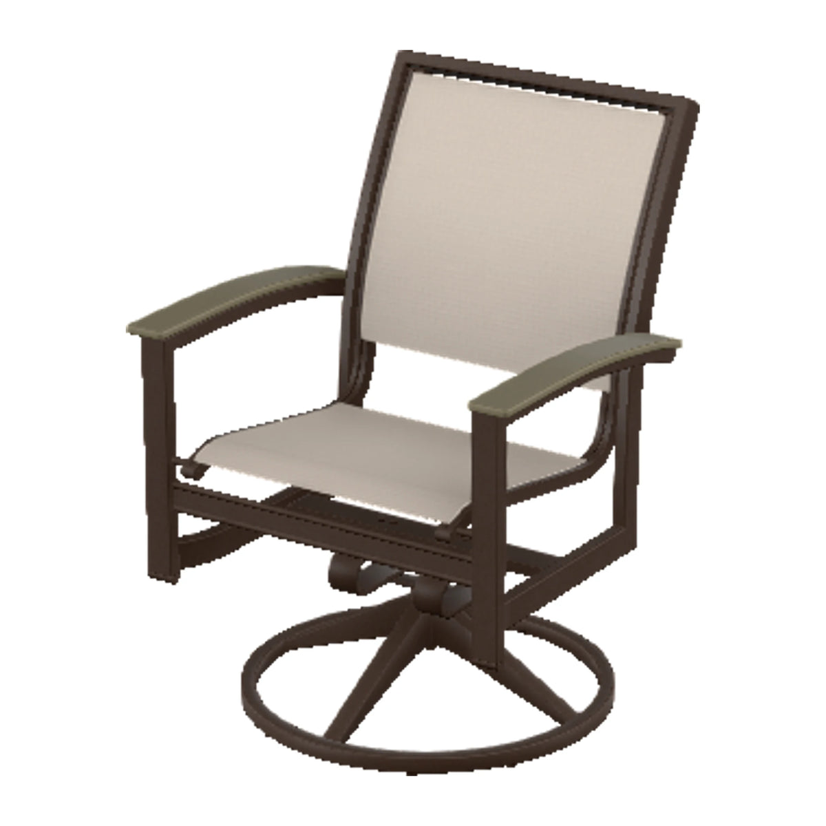 Bazza Sling Swivel Rocker Dining Chair — Kona PC / Beachwood Accents