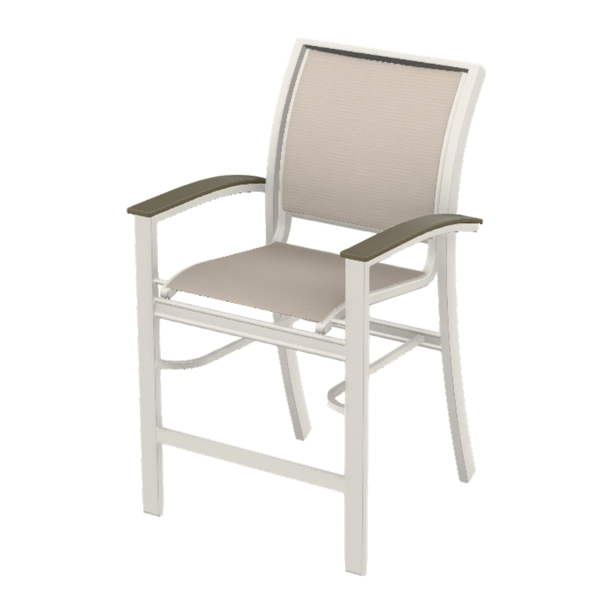 Bazza Sling Balcony Chair — Snow PC / Beachwood Accents