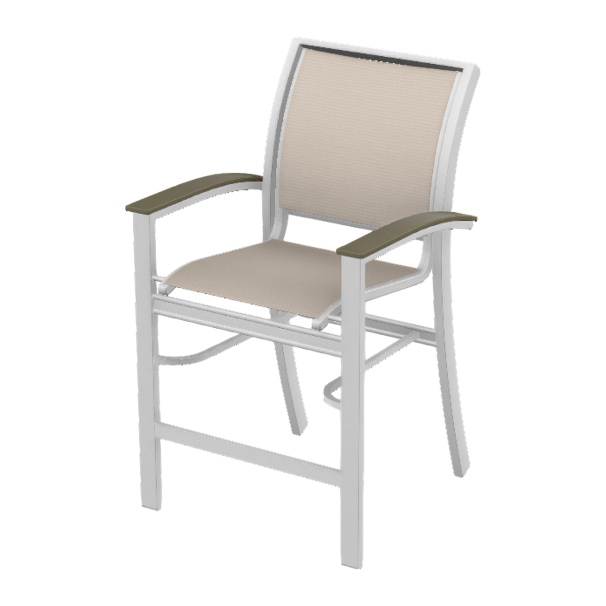 Bazza Sling Balcony Chair — White Txt PC / Beachwood Accents