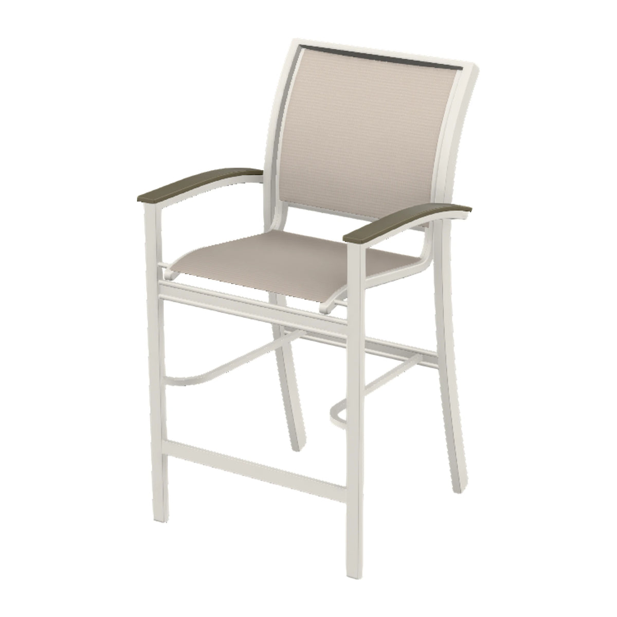 Bazza Sling Bar Chair — Snow PC / Beachwood Accents