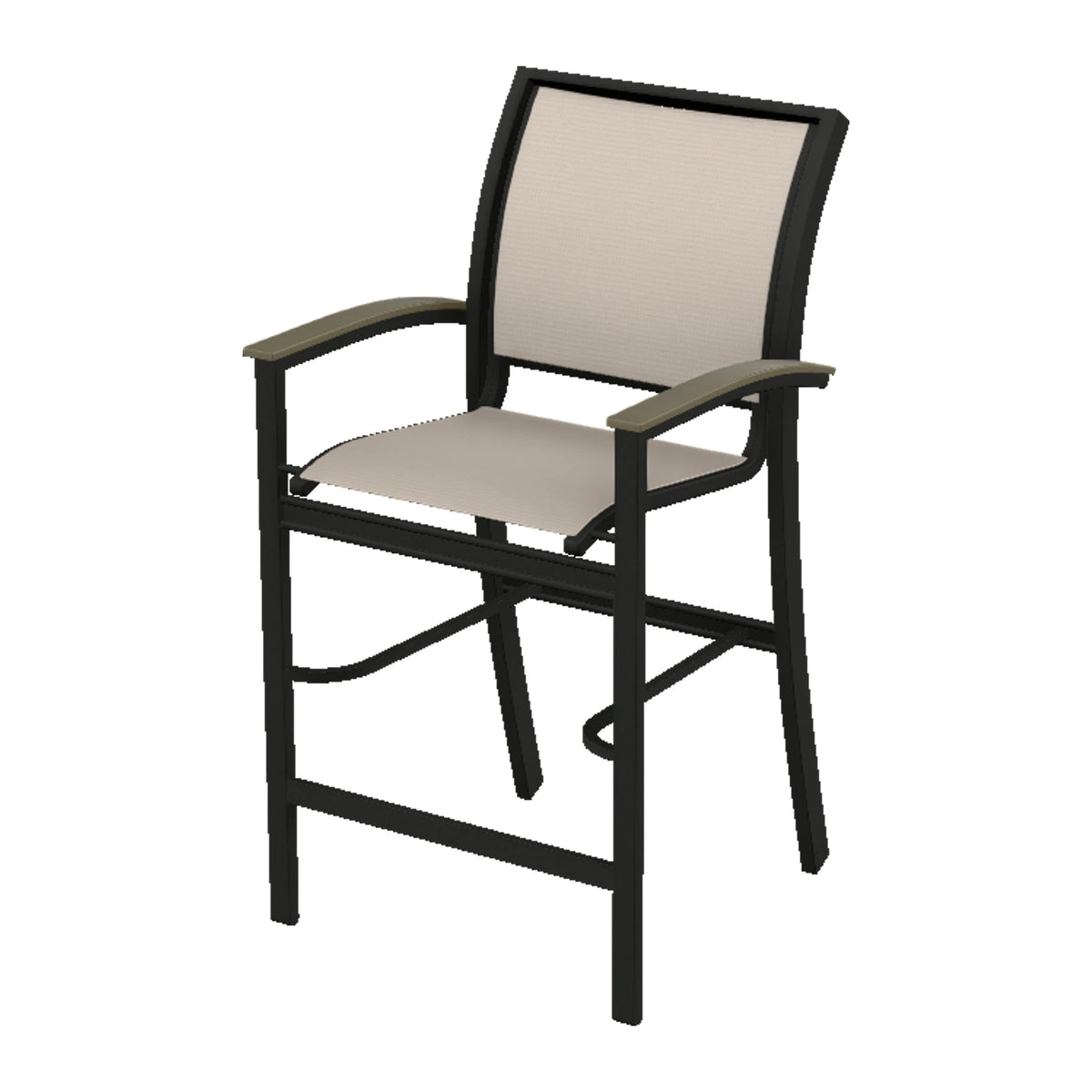 Bazza Sling Bar Chair — Black PC / Beachwood Accents