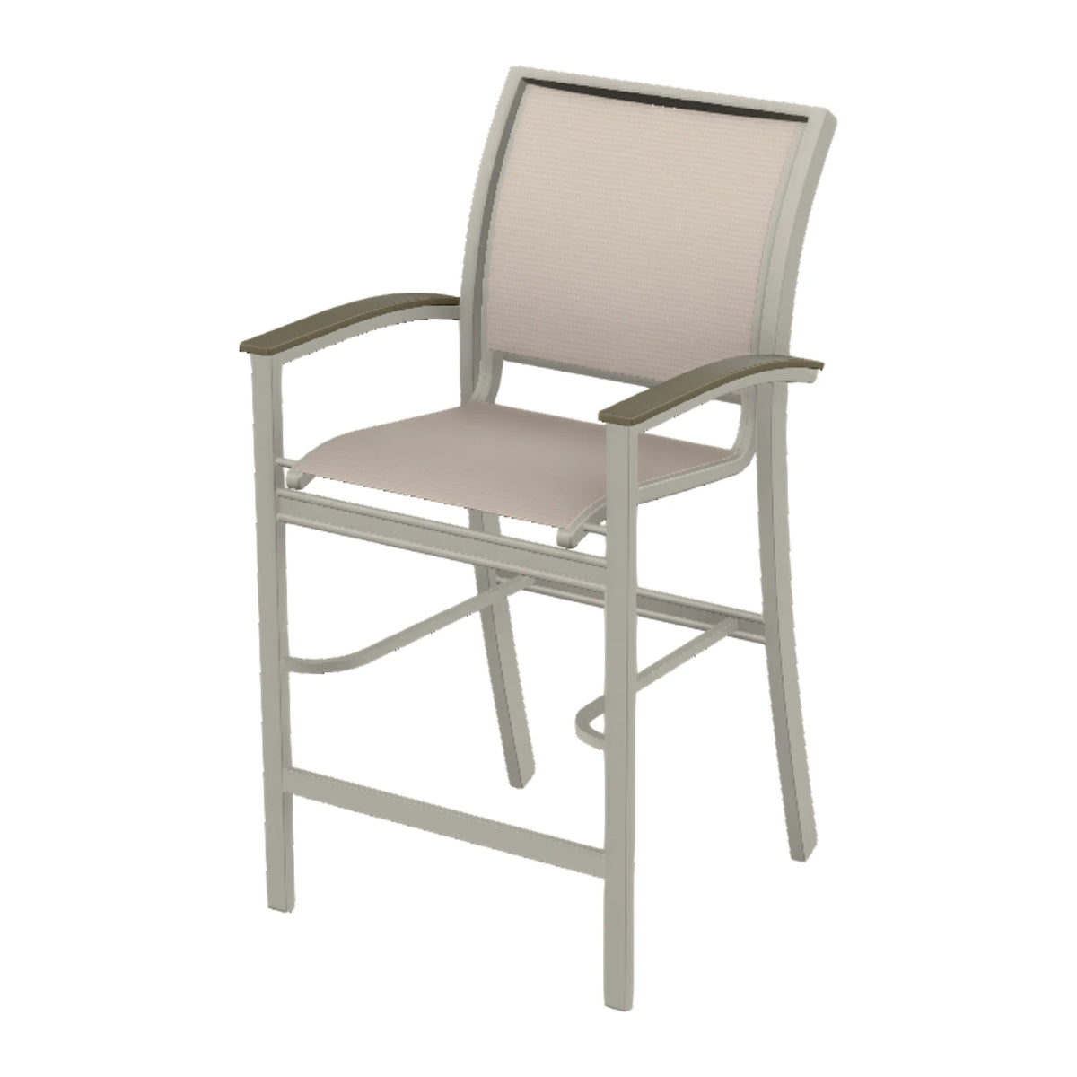 Bazza Sling Bar Chair — Warm Grey PC / Beachwood Accents