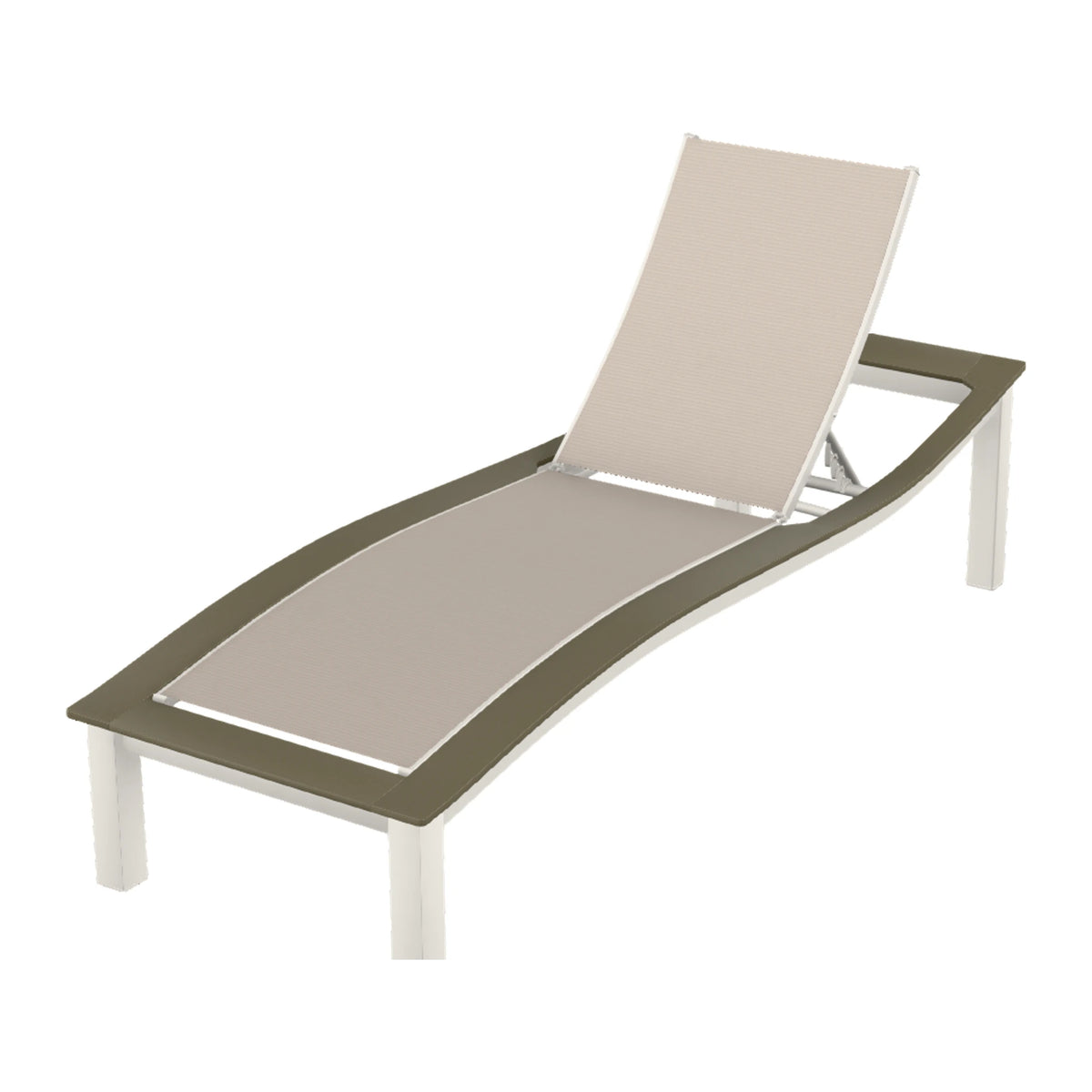 Bazza Sling Armless Chaise — Snow PC / Beachwood Accents