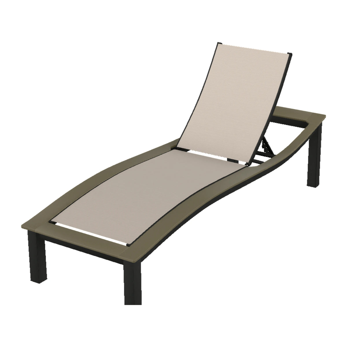 Bazza Sling Armless Chaise — Black PC / Beachwood Accents