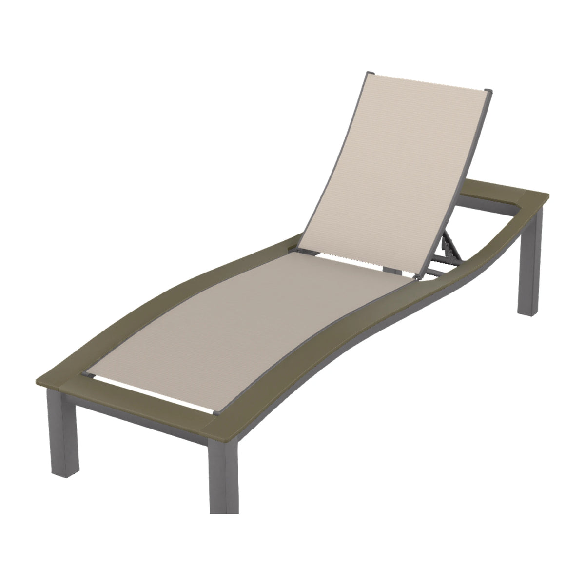 Bazza Sling Armless Chaise — Graphite Txt PC / Beachwood Accents