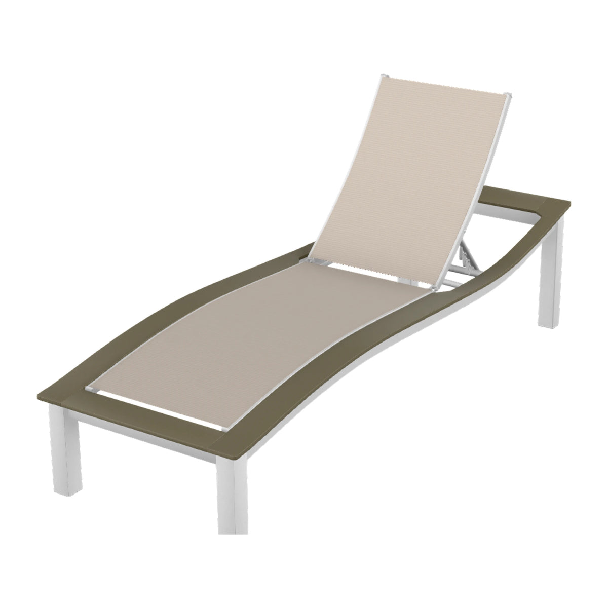 Bazza Sling Armless Chaise — White Txt PC / Beachwood Accents