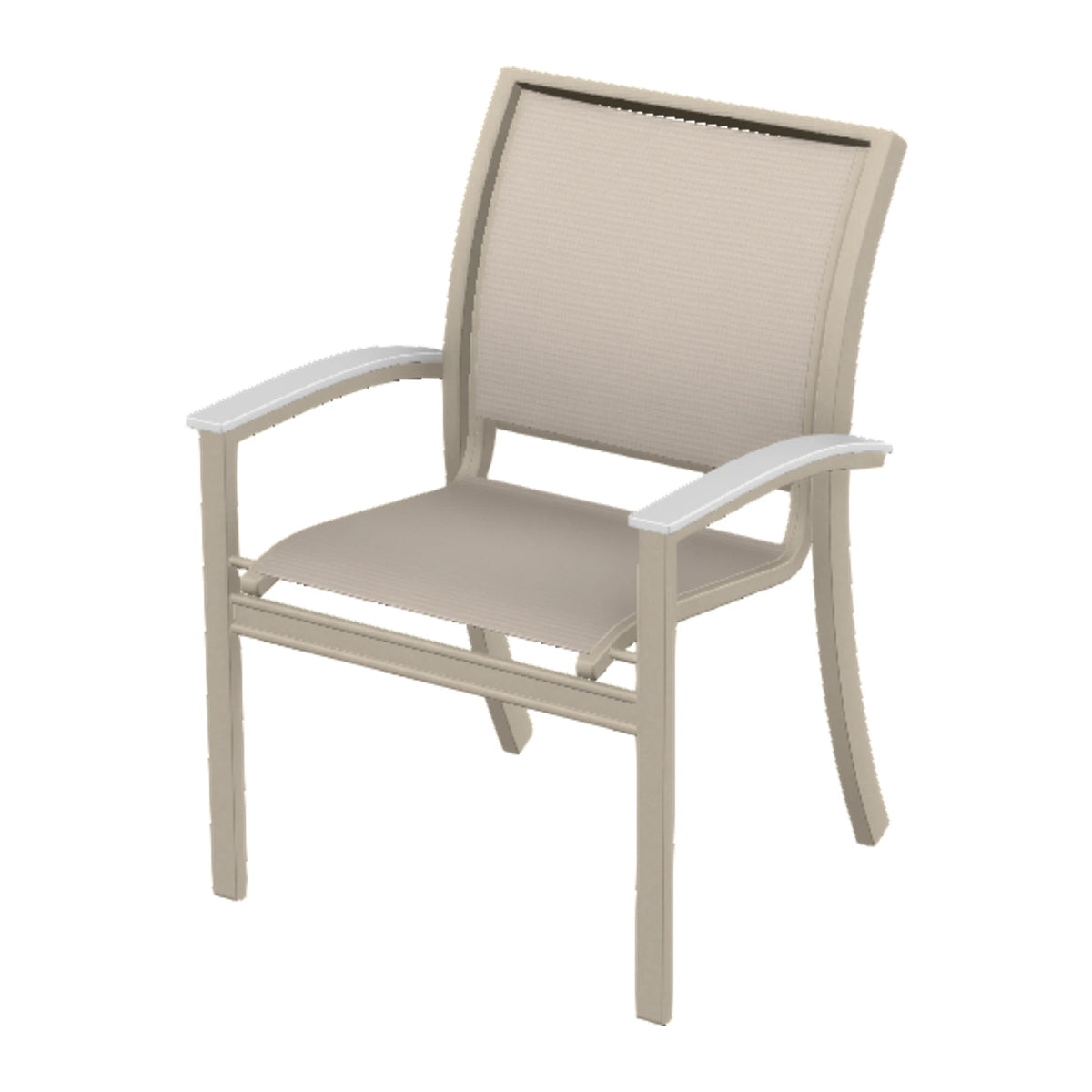 Bazza Sling Stacking Dining Chair — Desert Sand PC / Snow Accents