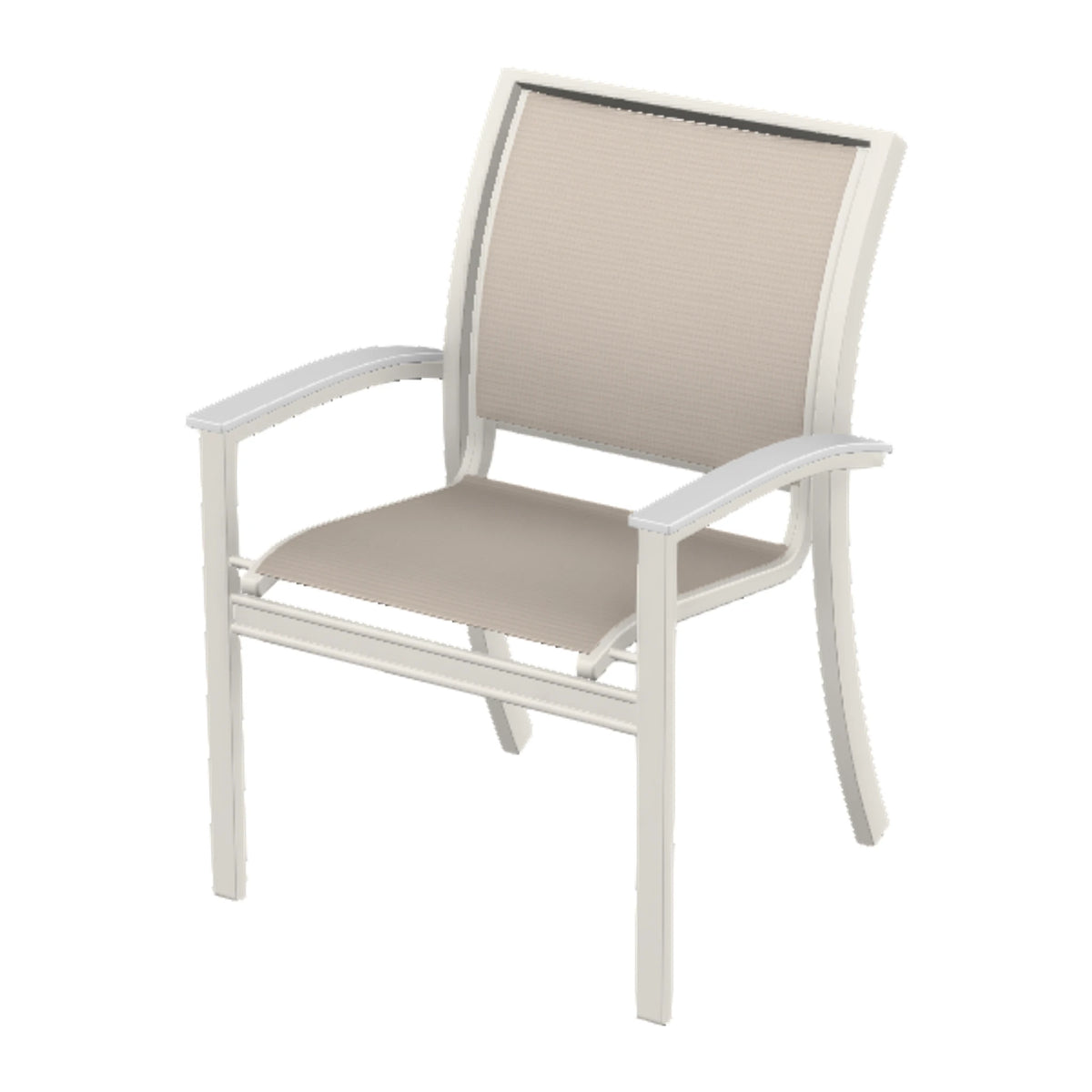 Bazza Sling Stacking Dining Chair — Snow PC / Snow Accents