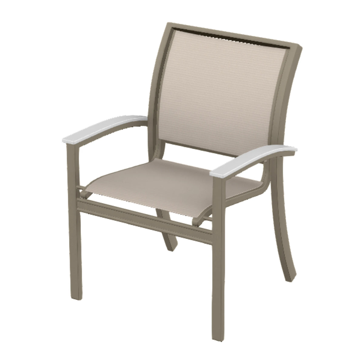 Bazza Sling Stacking Dining Chair — Storm PC / Snow Accents