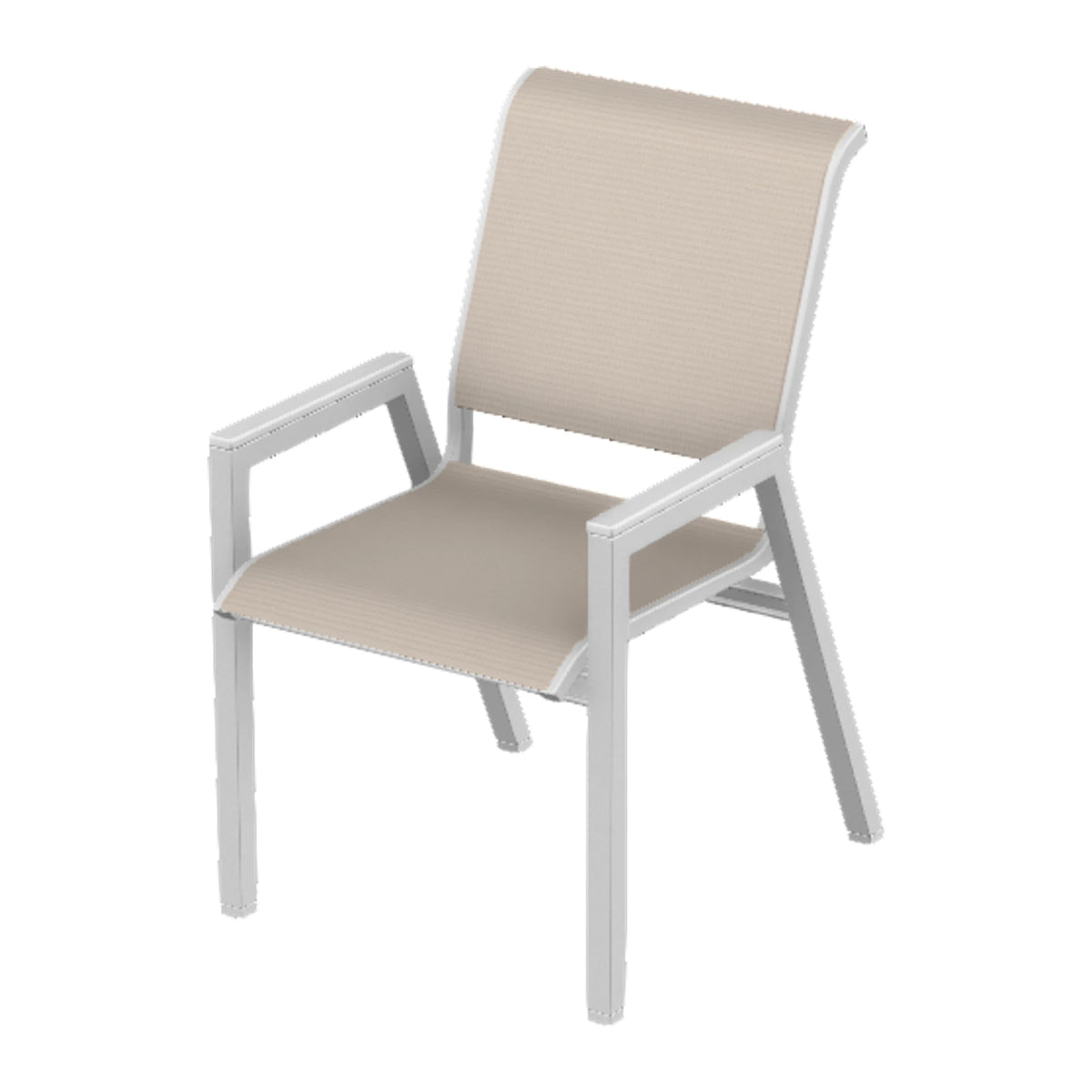 Bazza Sling Bistro Chair — White Txt PC / Snow Accents