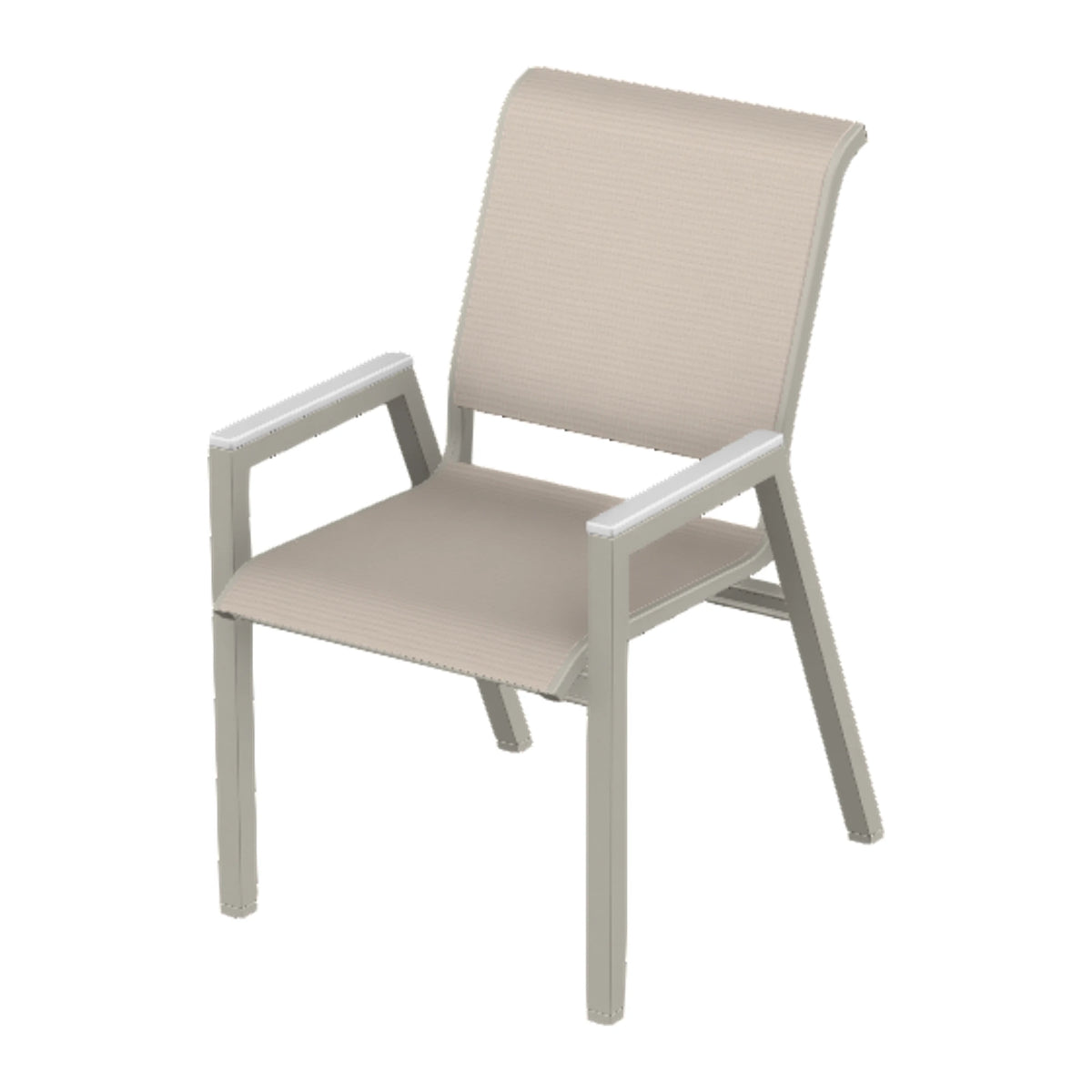 Bazza Sling Bistro Chair — Warm Grey PC / Snow Accents