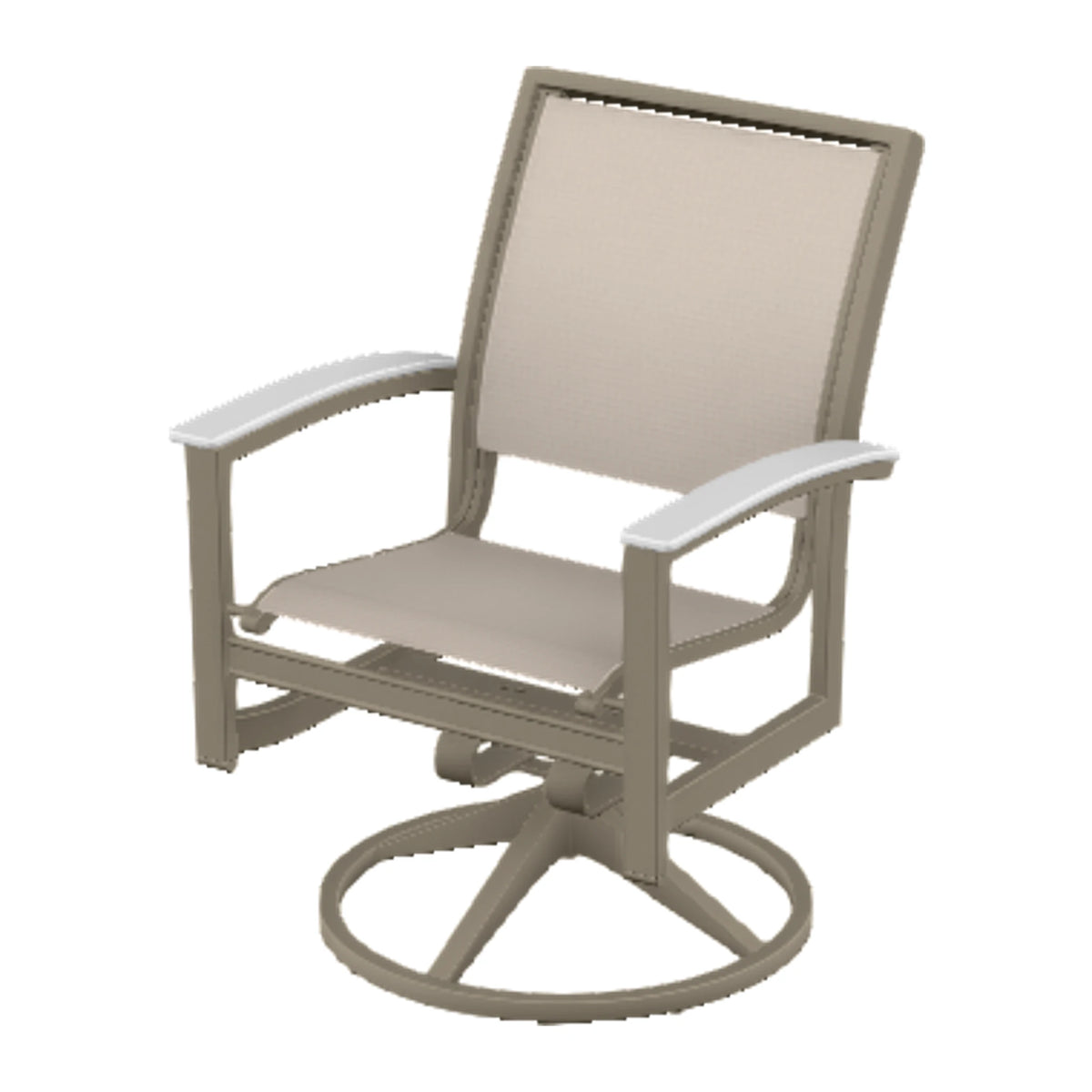 Bazza Sling Swivel Rocker Dining Chair — Storm PC / Snow Accents