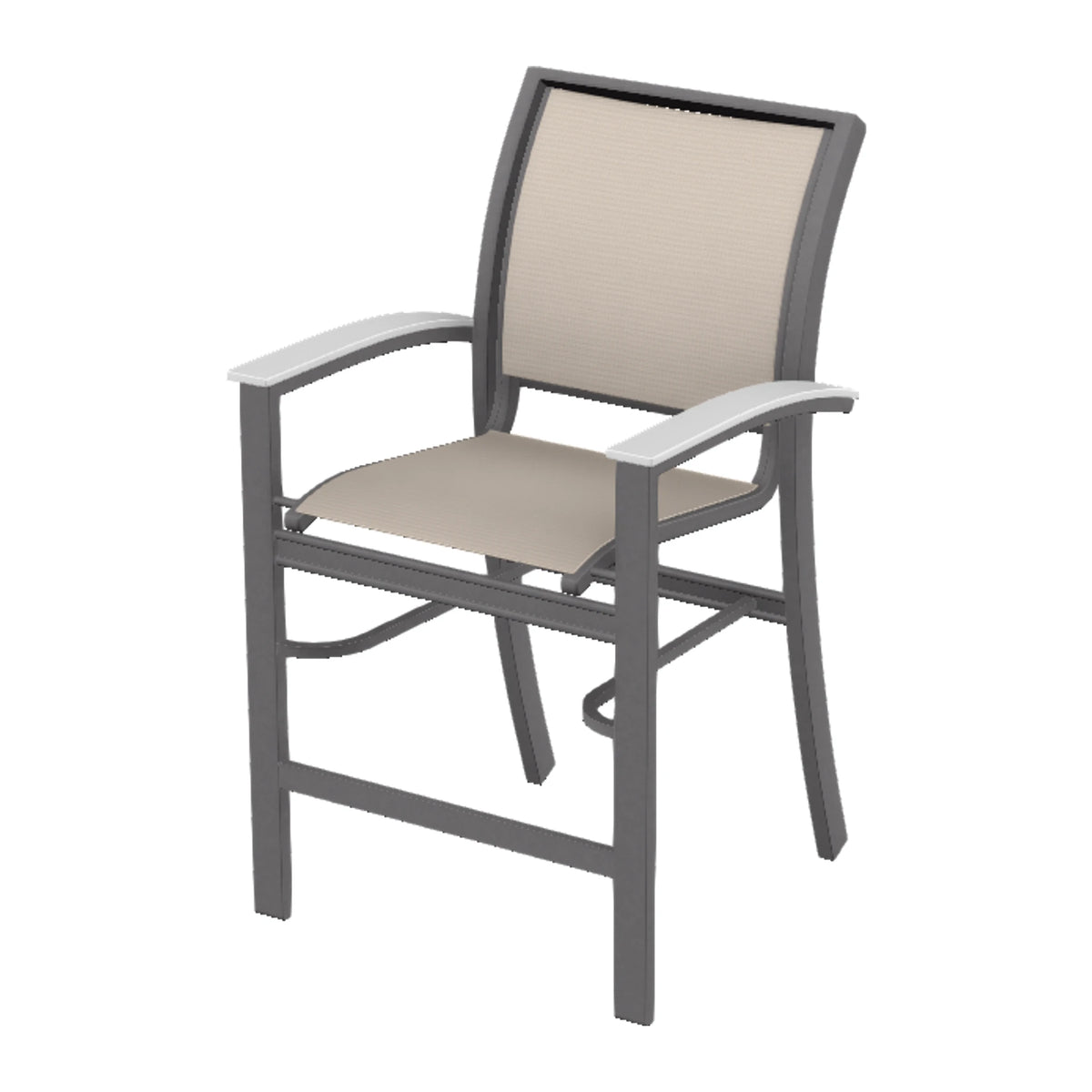 Bazza Sling Balcony Chair — Graphite Txt PC / Snow Accents
