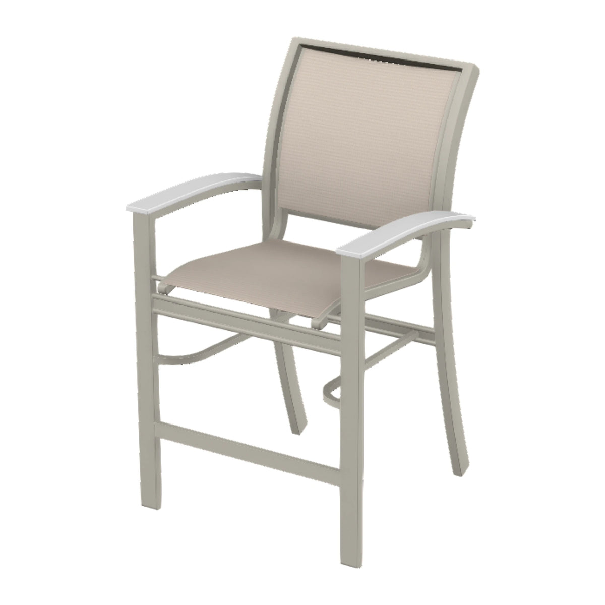 Bazza Sling Balcony Chair — Warm Grey PC / Snow Accents