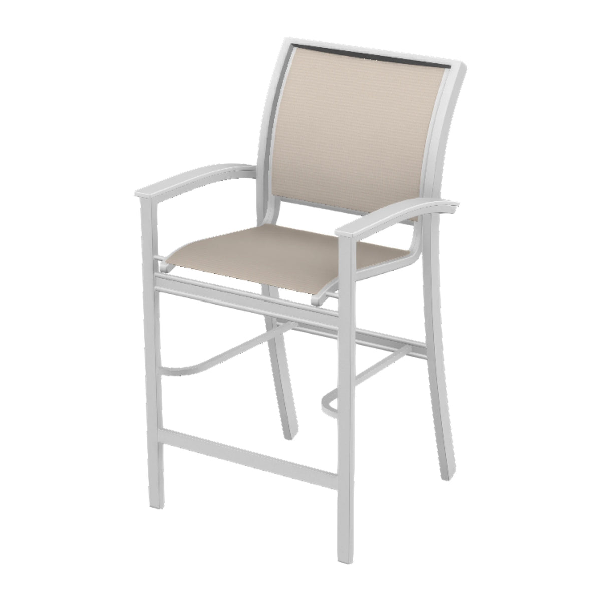 Bazza Sling Bar Chair — White Txt PC / Snow Accents